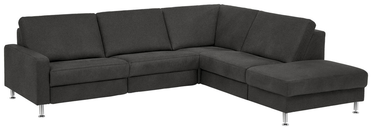 CANAPÉ D'ANGLE in Mikrofaser Anthrazit  - Anthrazit/Alufarben, Design, Textil/Metall (275/242cm) - Dieter Knoll
