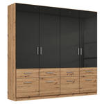 KLEIDERSCHRANK  in Dunkelgrau, Eiche Artisan  - Dunkelgrau/Silberfarben, Design, Holzwerkstoff/Kunststoff (181/197/54cm) - Carryhome