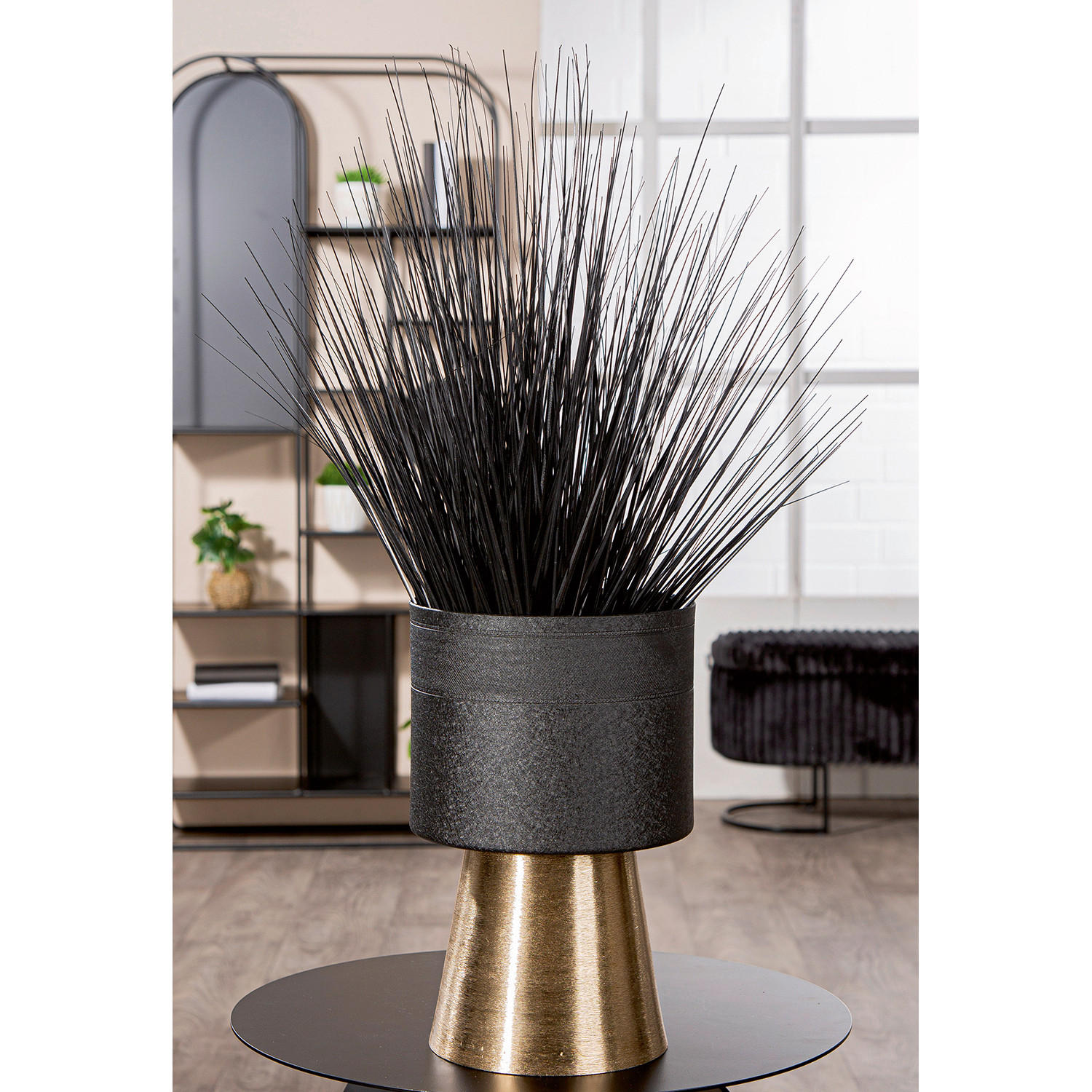 ÜBERTOPF  Nama  - Goldfarben/Schwarz, LIFESTYLE, Metall (22/34cm)