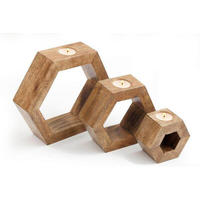 SVIETNIK NA ČAJOVÚ SVIEČKU  drevo - hnedá, Basics, drevo (20/17.5/5cm)