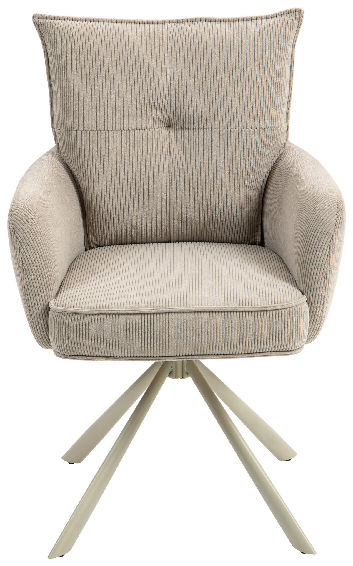ARMLEHNSTUHL  in Feincord  - Taupe, Design, Textil/Metall (61/95/67cm) - Novel
