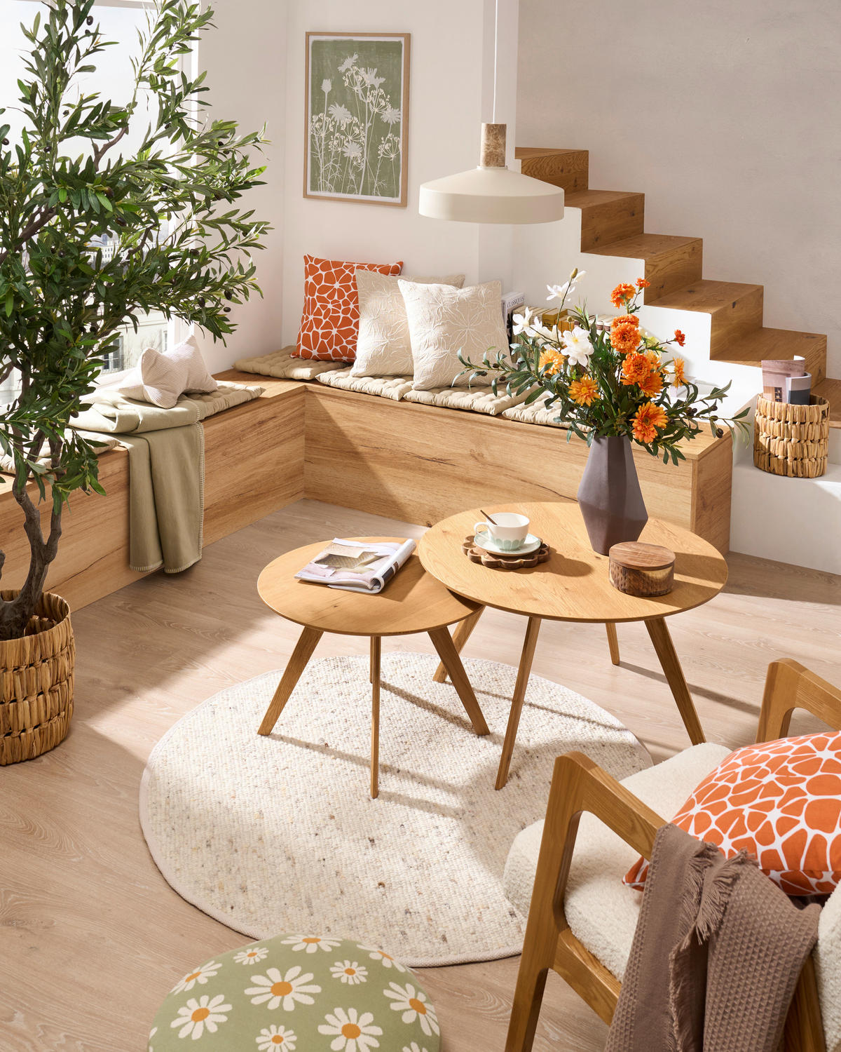 COUCHTISCHSET in Holz, Holzwerkstoff 80/60/80/60/45/40 cm  - Eichefarben, Design, Holz/Holzwerkstoff (80/60/80/60/45/40cm) - Carryhome