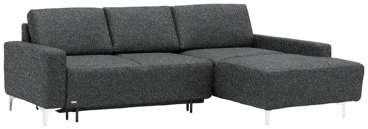 ECKSOFA  in Mikrovelours Anthrazit  248/160 cm  - Anthrazit/Alufarben, Design, Textil/Metall (248/160cm) - Sedda