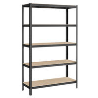 REGÁL NA TĚŽKÉ NÁKLADY - černá/světle hnědá, Basics, kov/kompozitní dřevo (120/200/60cm)