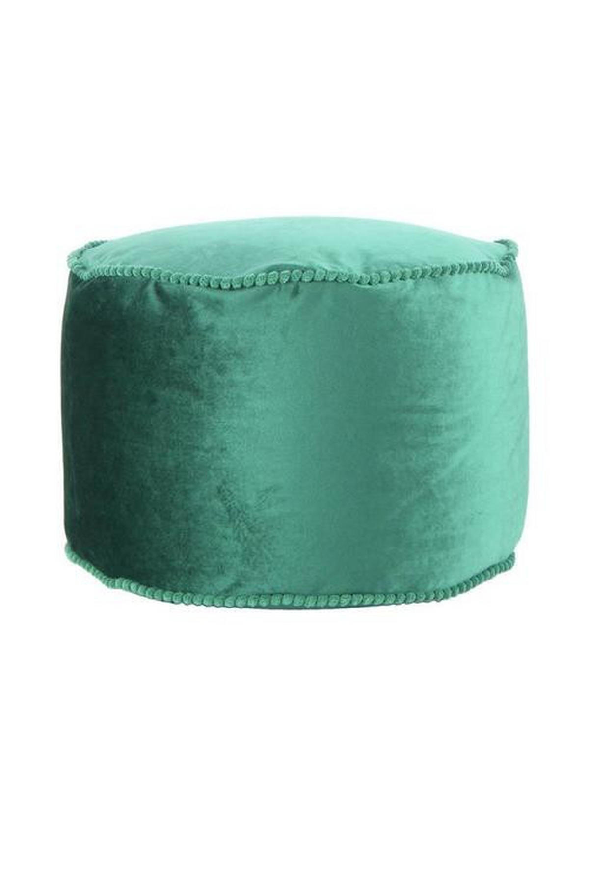 POUF Samt 47/32/47 cm  - Grün, Basics, Textil (47/32/47cm) - Kayoom