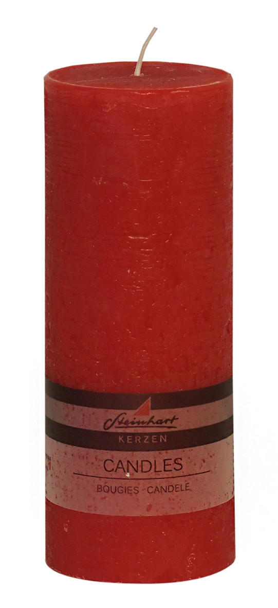 STUMPENKERZE  - Rot, Basics (7,8/20cm) - Steinhart