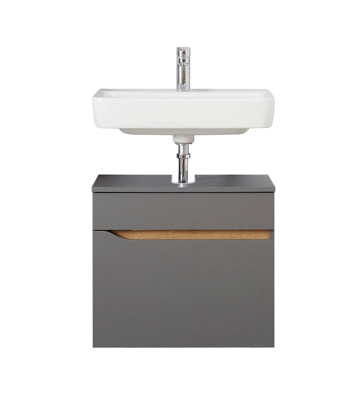 WASCHBECKENUNTERSCHRANK 60/53/33 cm  - Dunkelgrau/Eichefarben, KONVENTIONELL, Holzwerkstoff (60/53/33cm) - Pelipal