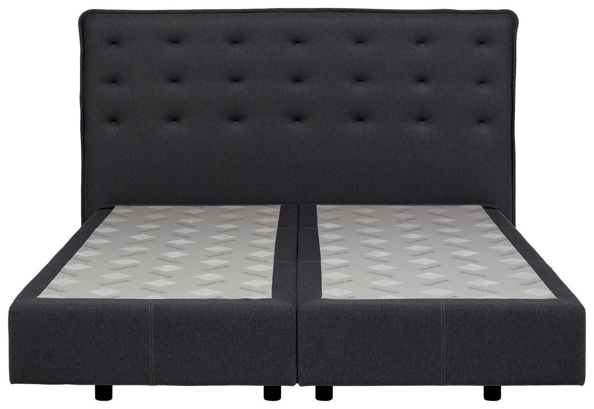 BOXSPRINGBETT 180/200 cm,  in Anthrazit, Matratze, funktional  - Anthrazit/Schwarz, Design, Holz/Textil (180/200cm) - Tempur