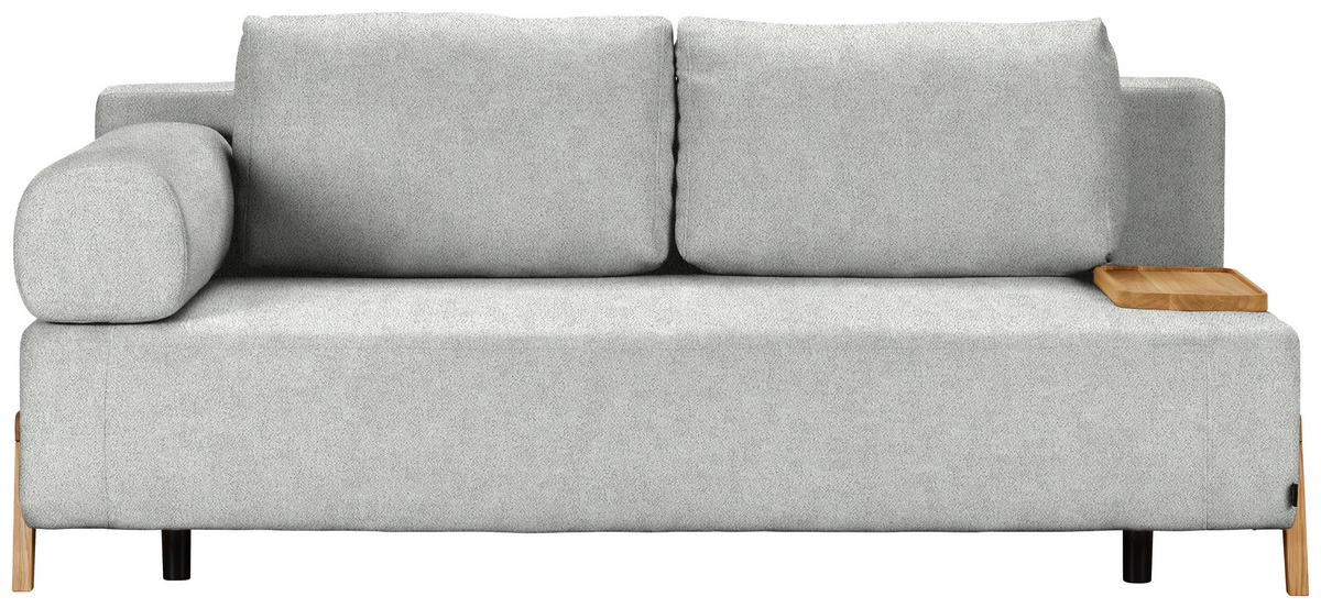 SCHLAFSOFA in Holz, Textil Hellgrau  - Hellgrau/Naturfarben, Design, Holz/Textil (211/88/102cm) - Niels Andersson