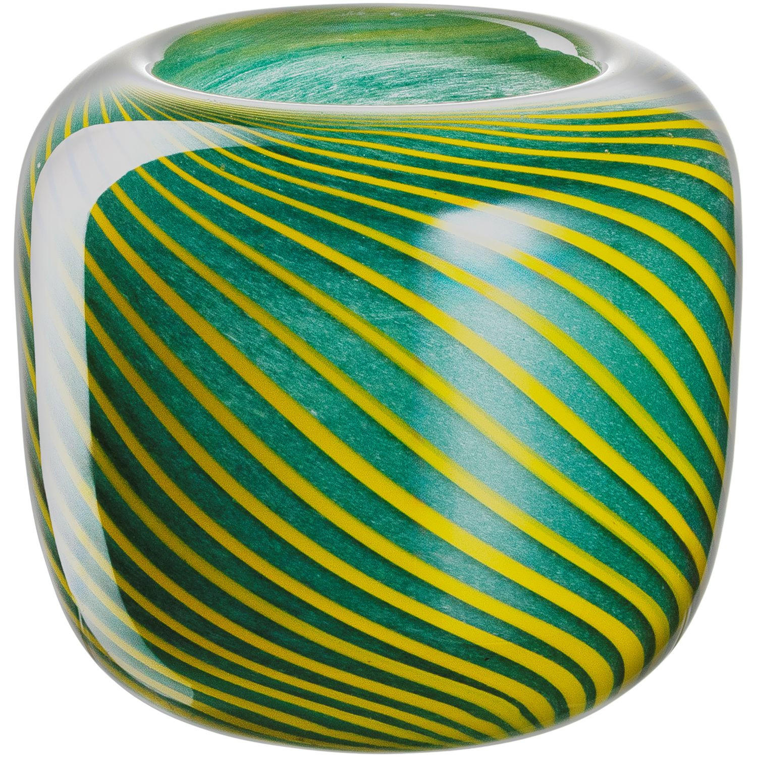 VASE  - Gelb/Grün, KONVENTIONELL, Glas (10,00/9,50/10,00cm) - Leonardo