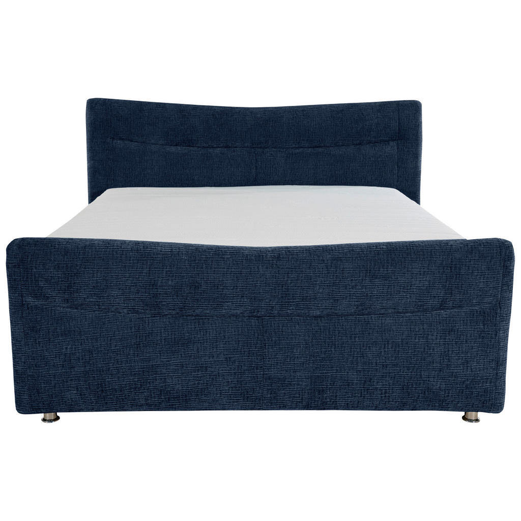 Thumbnail - Esposa Boxspringbett, Dunkelblau, Textil, H2, Höhe ca. 18 cm, 160x200 cm, Bettkasten, Stoffauswahl, Topper durchgehend, ...