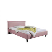 POLSTERBETT 100/200 cm,  in Rosa,  - Schwarz/Rosa, MODERN, Holz/Textil (100/200cm) - Livetastic