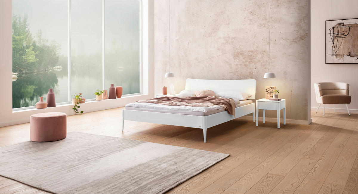 BETT 140/200 cm  in Weiß  - Weiß, KONVENTIONELL, Holz (140/200cm) - Hasena