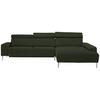 ECKSOFA in Webstoff Grün  308/205 cm  - Alufarben/Grün, Design, Textil (308/205cm) - Sedda