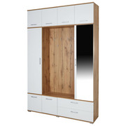 PREDSOBA bela, hrast - bela/hrast, Konvencionalno, steklo/leseni material (150,1/230/35cm) - Carryhome