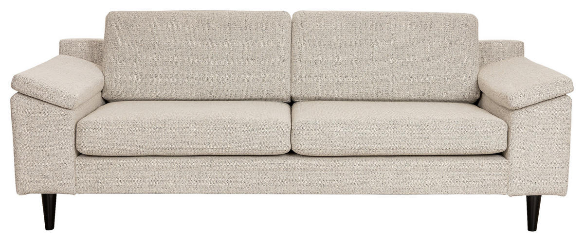 2,5-SITS SOFFA i ljusgrå  - ljusgrå/svart, Design, metall/trä (211/85/92cm) - Pure Home Comfort