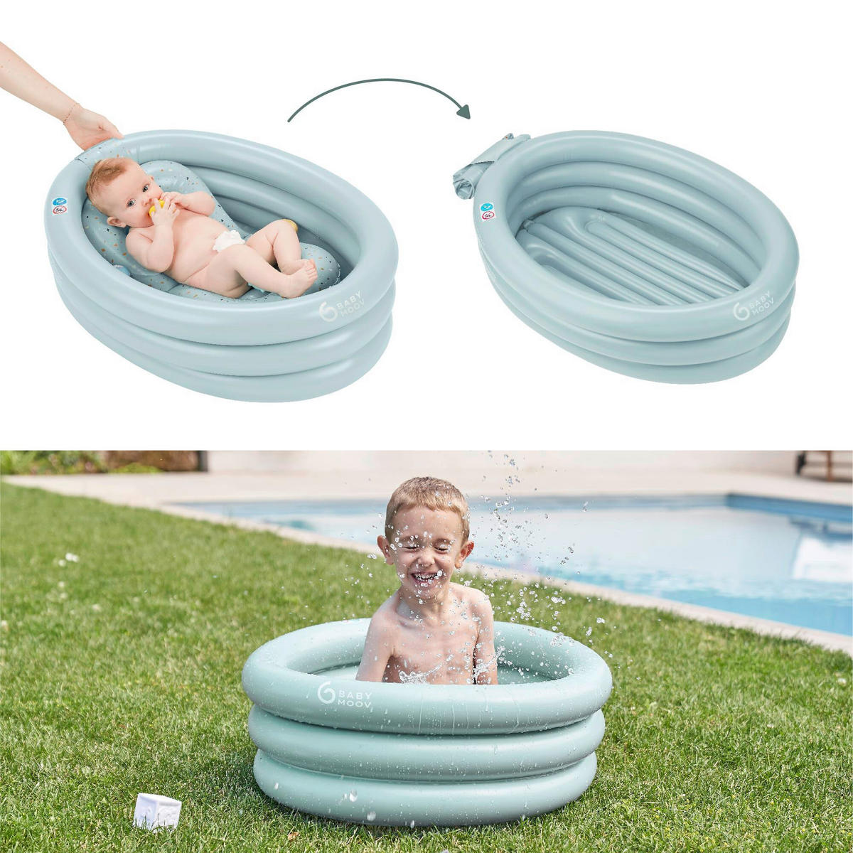 KADICA ZA BEBE  DOTS  - pastelno plava, Osnovno, plastika (80/21/52cm) - Babymoov