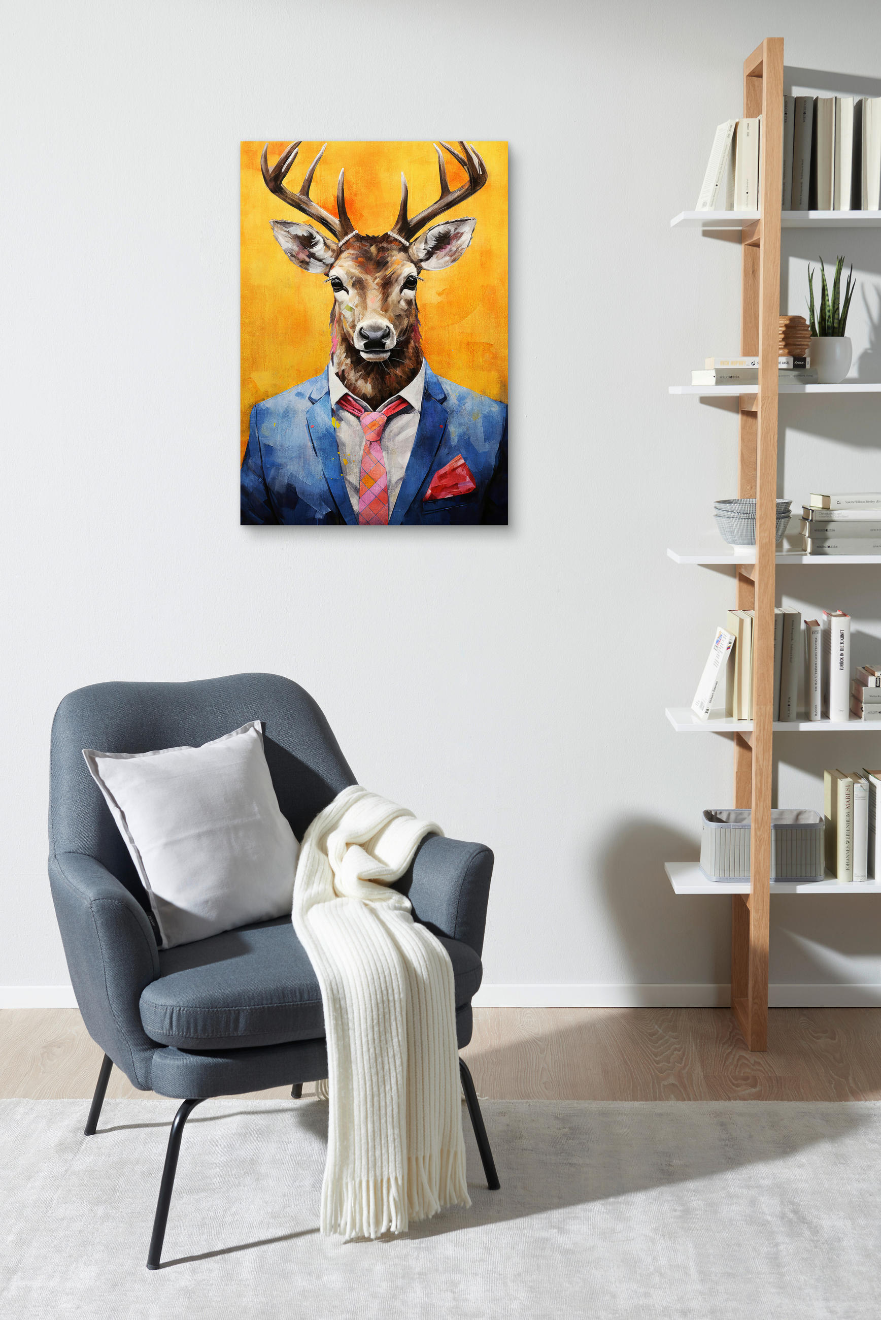 TIŠTĚNÉ OBRAZY NA PLÁTNĚ, zvířata, 70/100 cm  - vícebarevná, Basics, dřevo/textil (70/100cm) - Monee