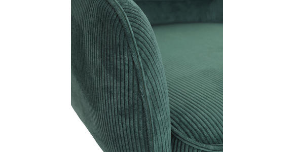 ARMLEHNSTUHL  Stoffauswahl, Sitzfläche 360° drehbar, automatische Rückholfunktion Cord  - Schwarz/Grün, Design, Textil/Metall (60/95/62cm) - Novel