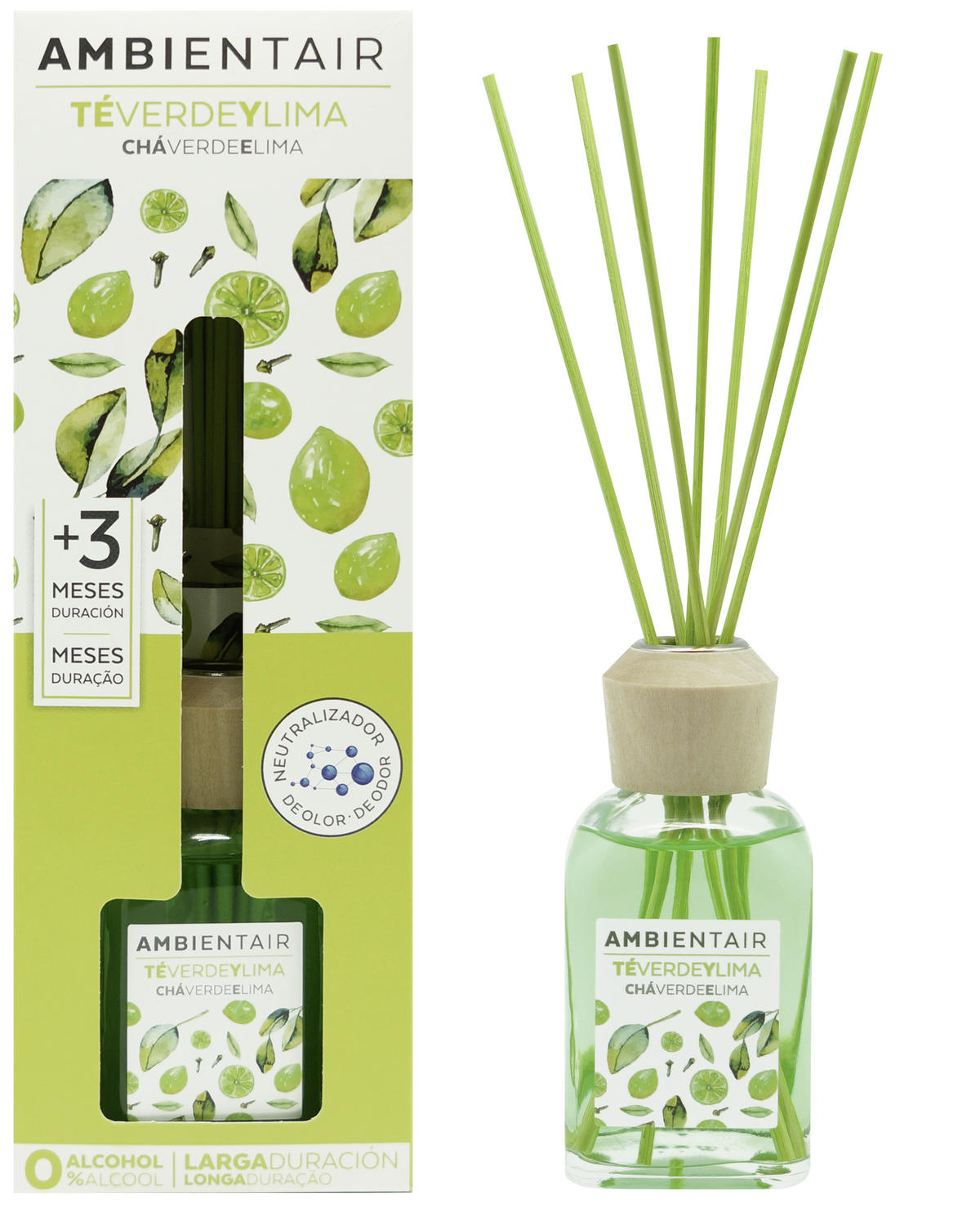 Difuzor  100 ml  - višebojna, Osnovno, staklo/drvo (100ml) - Ambientair
