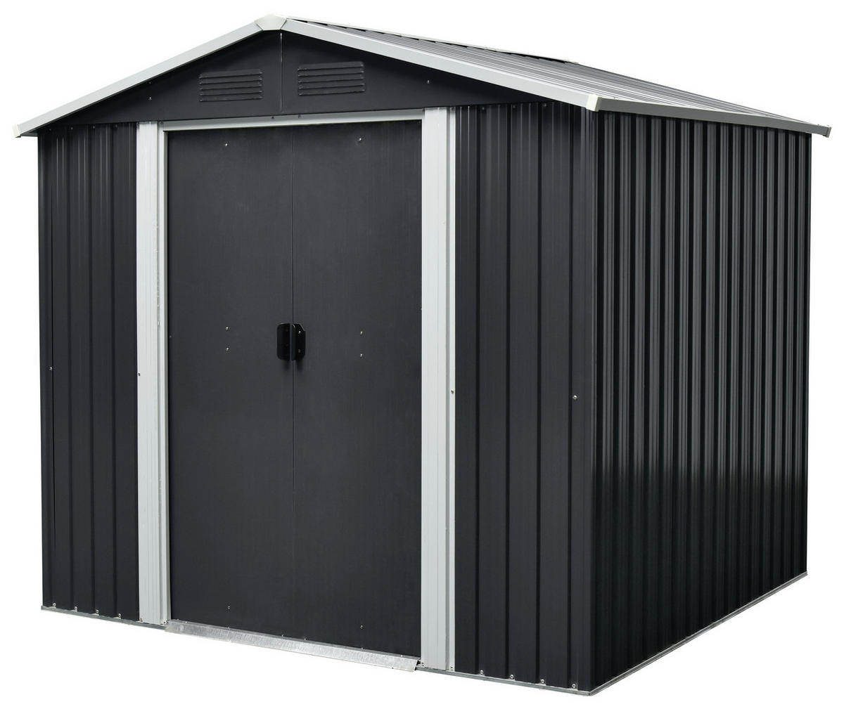 GERÄTEHAUS 236/190/174 cm  - Anthrazit/Weiß, Basics, Metall (236/190/174cm)