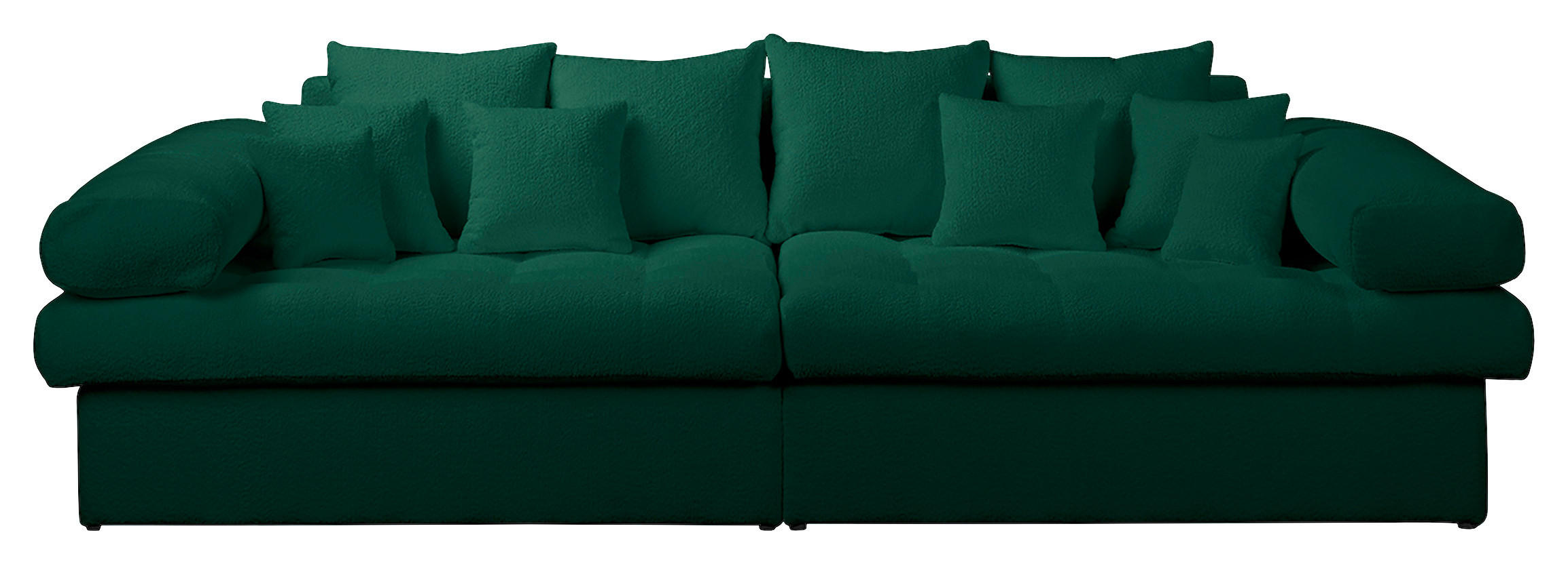 BIGSOFA in Teddystoff Grün  - Schwarz/Grün, Design, Kunststoff/Textil (284/94/148cm) - Livetastic