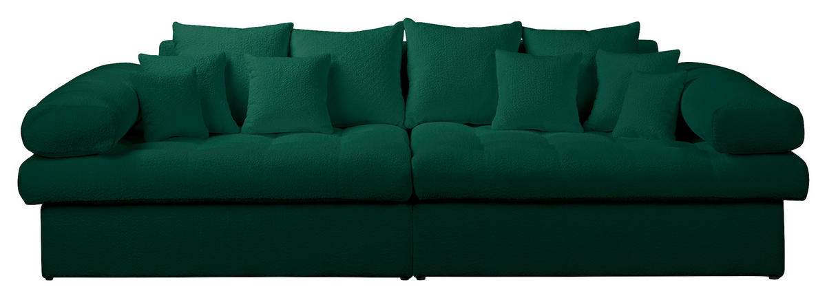 BIGSOFA Teddystoff Grün  - Schwarz/Grün, Design, Kunststoff/Textil (284/94/148cm) - Livetastic