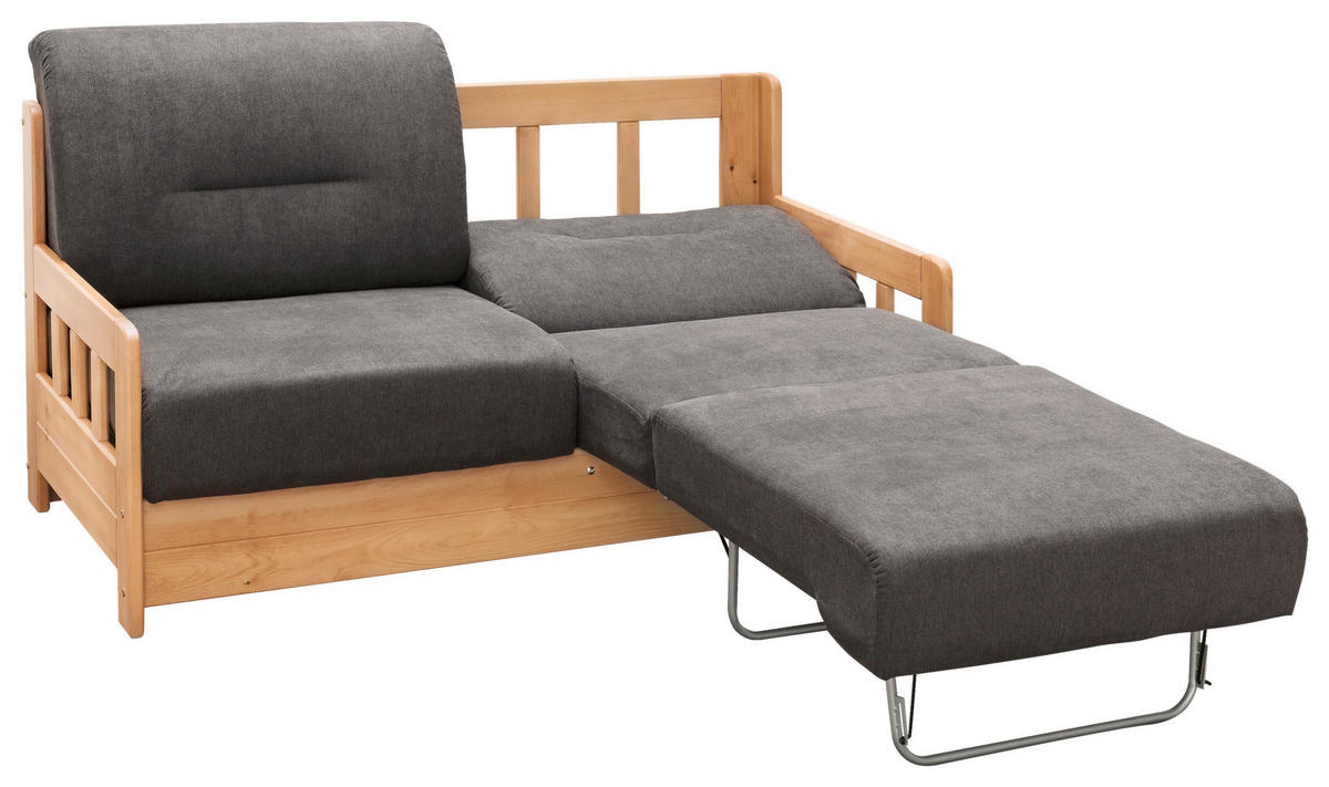 SCHLAFSOFA in Textil Kieferfarben, Dunkelbraun  - Dunkelbraun/Kieferfarben, Konventionell, Holz/Textil (154/88/90cm) - Livetastic