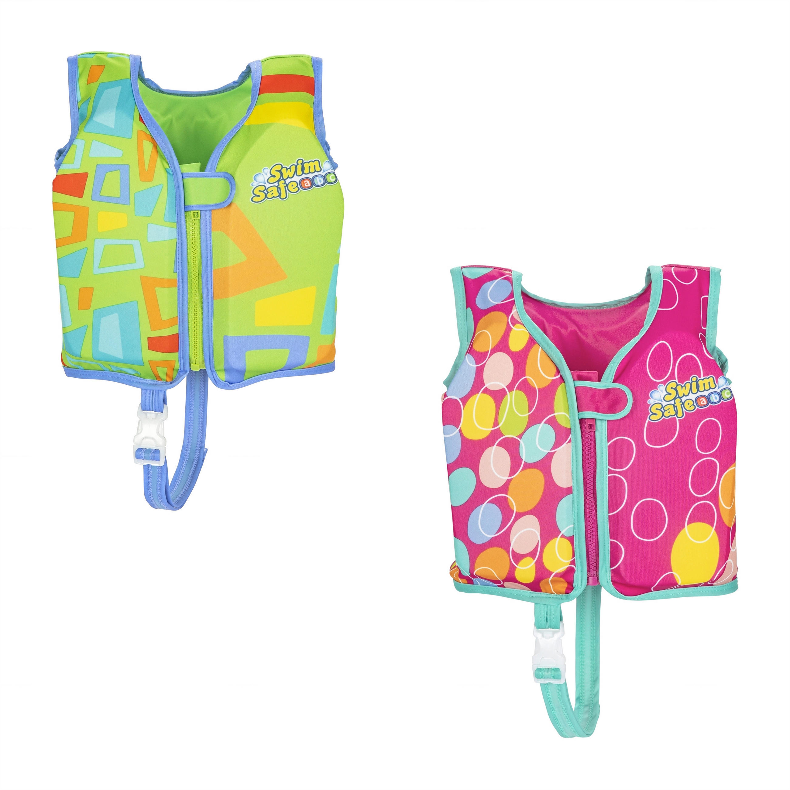 SCHWIMMWESTE - Pink/Hellgrün, Basics, Kunststoff - Bestway
