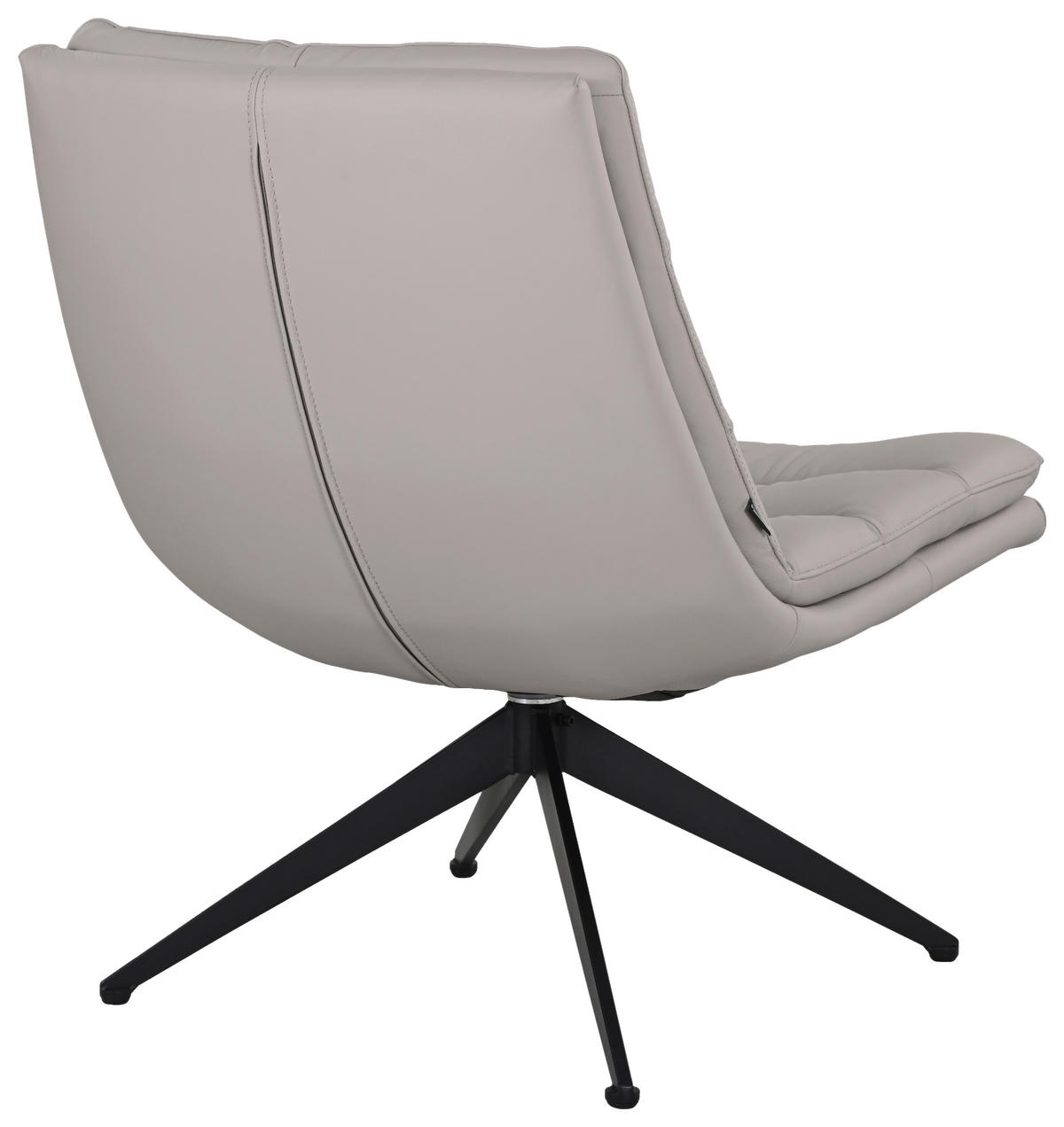 DESIGNSESSEL in Echtleder Hellgrau  - Hellgrau/Schwarz, Design, Leder/Metall (62.5/82/80cm) - Dieter Knoll