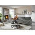 ECKSOFA in Chenille, Flachgewebe Dunkelgrau  175/316 cm  - Dunkelgrau/Schwarz, Design, Textil/Metall (175/316cm) - Dieter Knoll