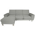 ECKSOFA inkl. Funktionen in Cord Grau  - Silberfarben/Grau, Design, Textil/Metall (167/250cm) - Xora