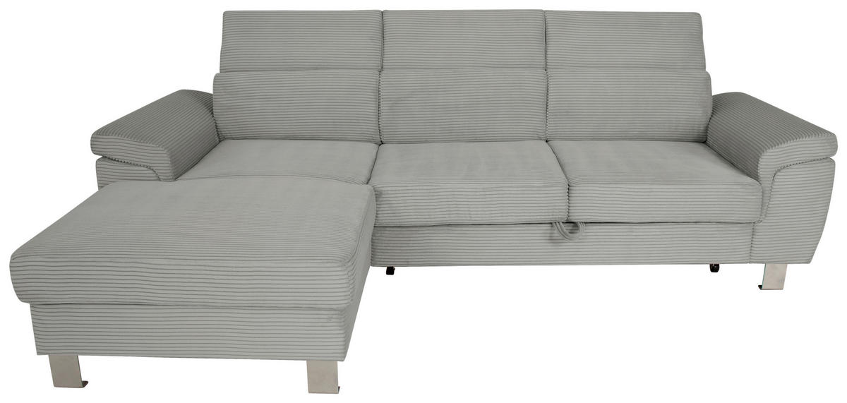 HÖRNSOFFA i manchester grå  - silver/grå, Design, metall/textil (167/250cm) - MID.YOU