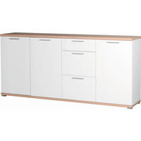 SIDEBOARD 192/88/40 cm  in Weiss, Eichefarben  - Weiss/Eichefarben, Design, Holzwerkstoff/Kunststoff (192/88/40cm) - Carryhome