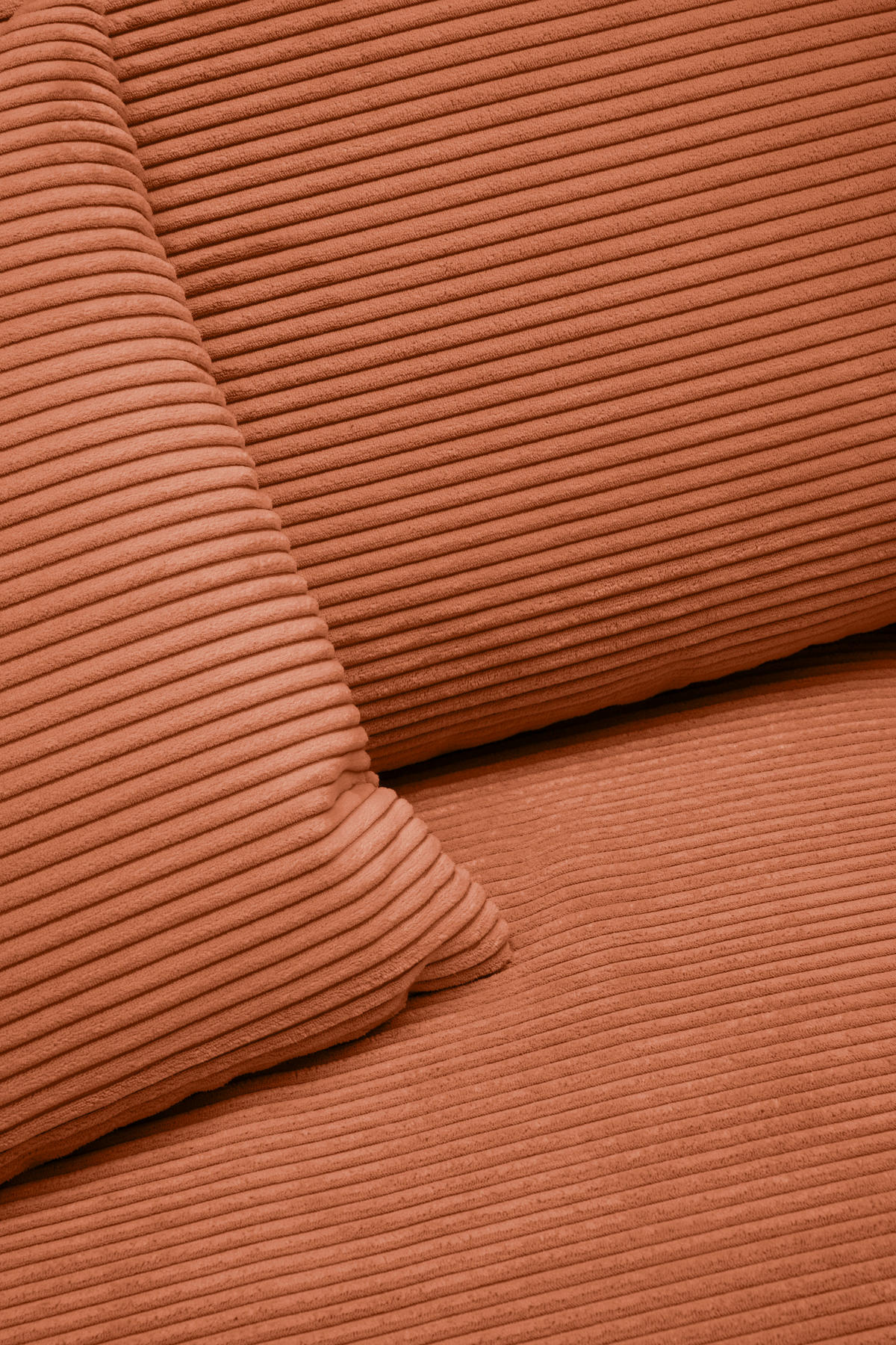 ECKSOFA in Cord Rostfarben  - Rostfarben/Schwarz, Design, Kunststoff/Textil (235/175cm) - home24