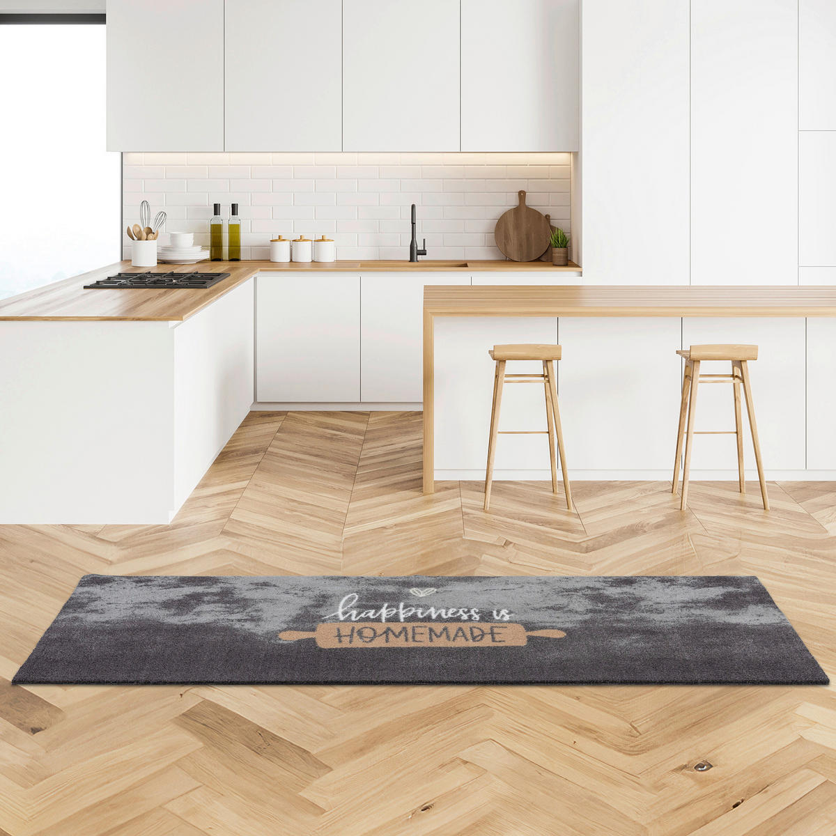 KÜCHENLÄUFER 50/150 cm Miabella Dunkelgrau  - Dunkelgrau, Basics, Kunststoff (50/150cm) - Astra