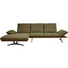ECKSOFA in Flachgewebe Grün  159/314 cm  - Schwarz/Grün, Design, Holz/Textil (159/314cm) - Dieter Knoll