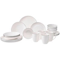 KOMBINOVANÁ SOUPRAVA 20dílné, porcelán (new bone china) keramika  - bílá/černá, Design, keramika - Novel