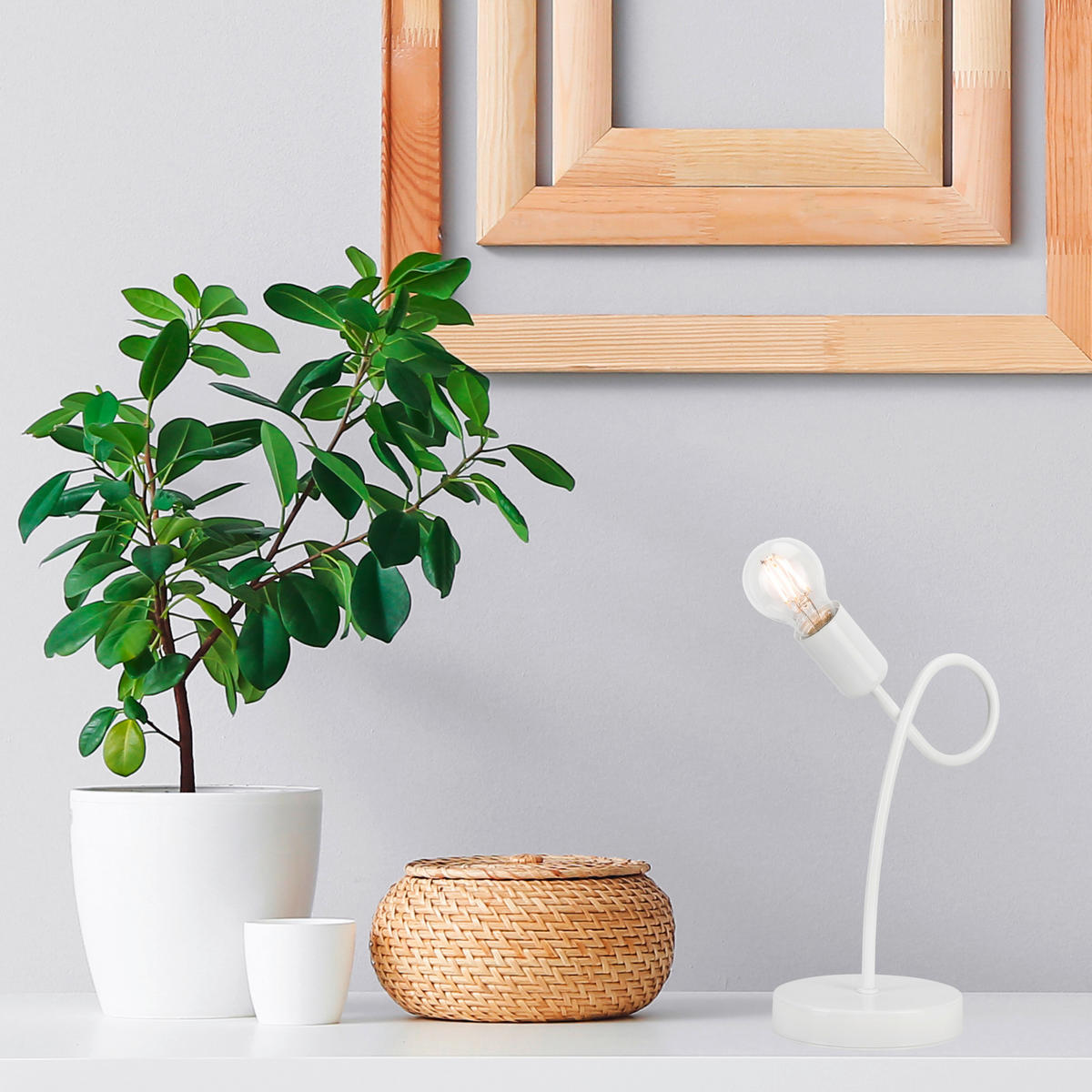 SCHREIBTISCHLEUCHTE CAMILLA 32/19 cm   - Weiß Hochglanz, KONVENTIONELL (32/19cm)