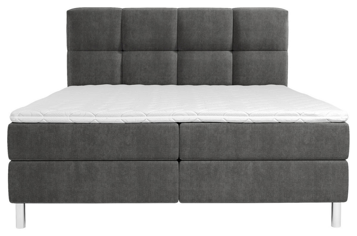 BOXBETT 180/200 cm  in Graphitfarben  - Chromfarben/Graphitfarben, Modern, Holz/Holzwerkstoff (180/200cm) - Esposa