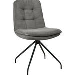 STUHL  in Cord Textil  - Schwarz/Grau, Design, Textil/Metall (49/90/68cm) - Johann Jakob