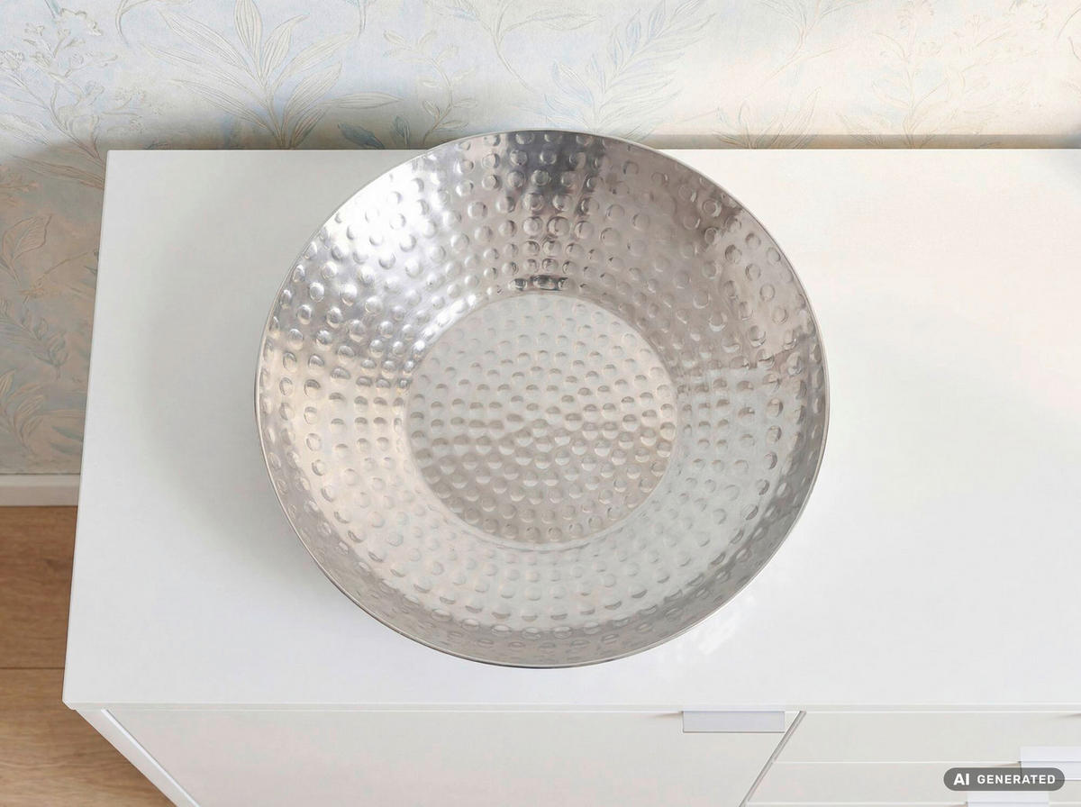 OBSTSCHALE  - Silberfarben, Design, Metall (36/7/36cm) - Livetastic
