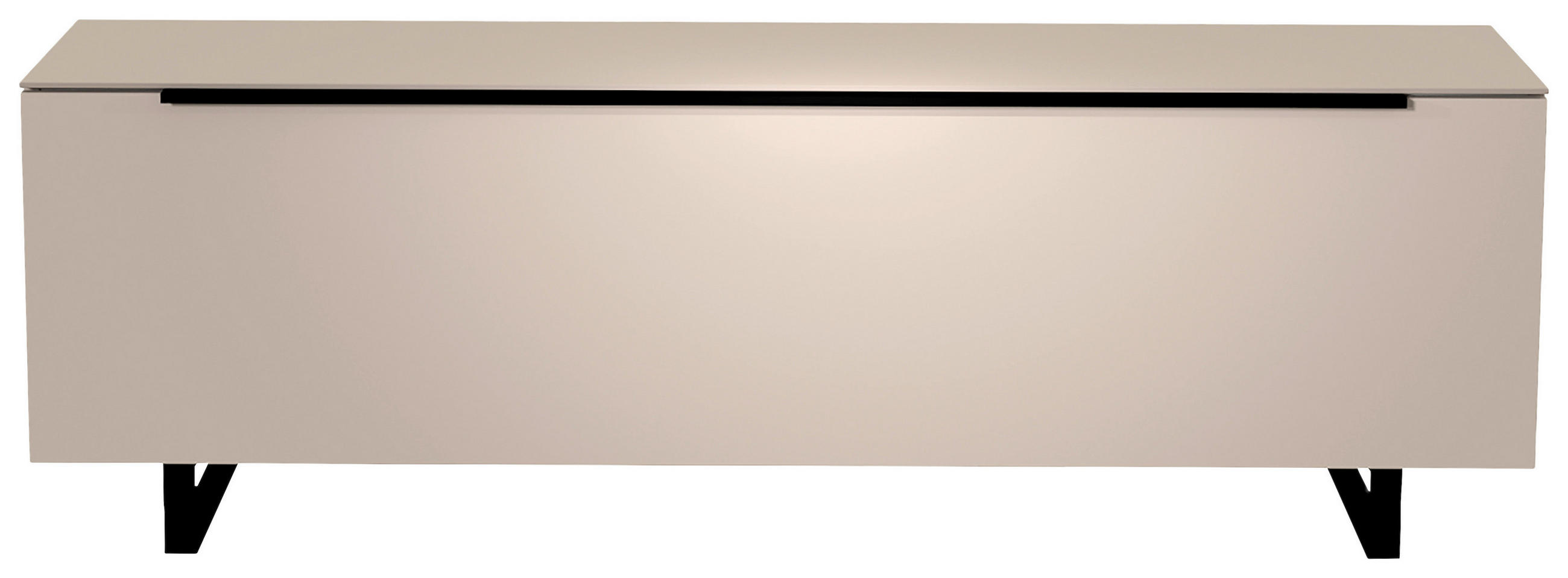 LOWBOARD Schwarz, Sandfarben  160/51/45 cm  - Sandfarben/Schwarz, Design, Glas/Holzwerkstoff (160/51/45cm) - Moderano