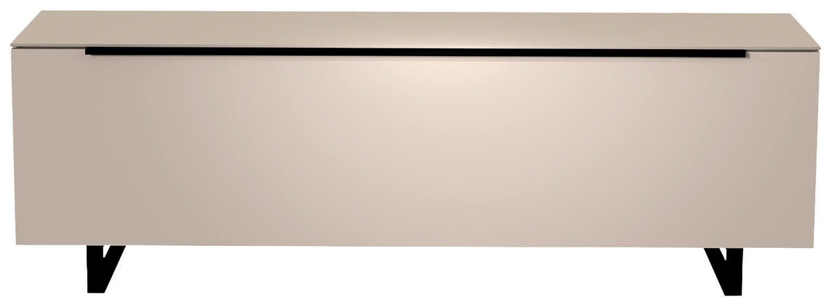 LOWBOARD Schwarz, Sandfarben  160/51/45 cm  - Sandfarben/Schwarz, Design, Glas/Holzwerkstoff (160/51/45cm) - Moderano