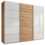 SCHWEBETÜRENSCHRANK 250/236/67 cm 3-türig Weiß, Eiche Bianco  - Eiche Bianco/Weiß, Natur, Glas/Holz (250/236/67cm) - Linea Natura