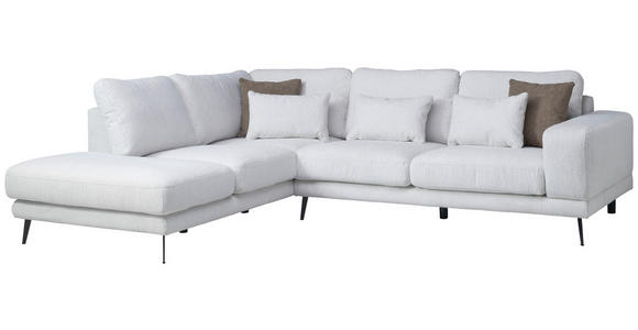 ECKSOFA Beige Struktur  - Beige/Schwarz, KONVENTIONELL, Textil/Metall (237/280cm) - Cantus
