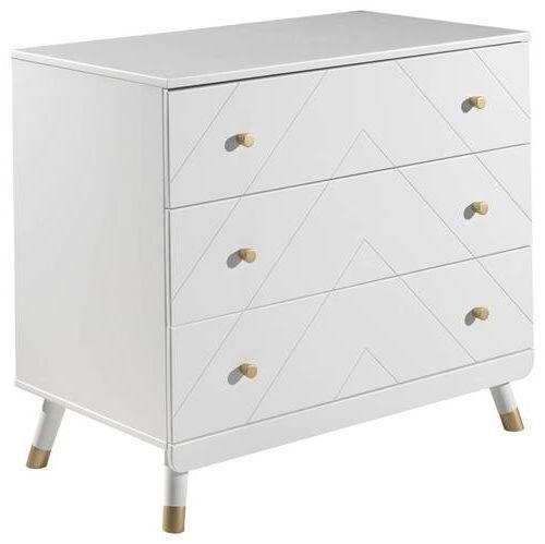 KOMMODE Weiß - Goldfarben/Weiß, MODERN, Kunststoff (100/89/57cm) - MID.YOU