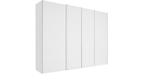 SCHWEBETÜRENSCHRANK 315/235/68 cm 4-türig Weiß - Chromfarben/Weiß, Design, Glas/Holzwerkstoff (315/235/68cm) - Novel