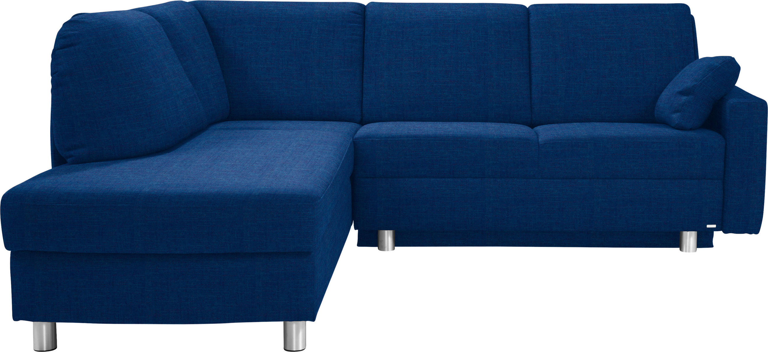 ECKSOFA in Chenille Dunkelblau  208/227 cm  - Alufarben/Dunkelblau, KONVENTIONELL, Textil/Metall (208/227cm) - Sedda