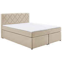 BOXSPRINGBETT 140/200 cm  in Creme  - Creme/Schwarz, KONVENTIONELL, Kunststoff/Textil (140/200cm) - Boxxx